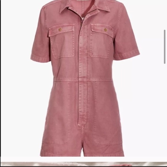 SOLD Madewell Pink Zipper Boilersuit Romper - Picture 3 of 8